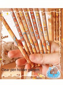 4支/8支/16支装可爱水豚铅笔（每盒8支），颜色和款式随机（需自行削尖），高品质创意学生文具铅笔，HB铅笔，书写流畅，内置橡皮擦，适用于考试、素描和绘画，专业美术铅笔，办公用品，送给家人、朋友、同事的绝佳礼物，学习用品