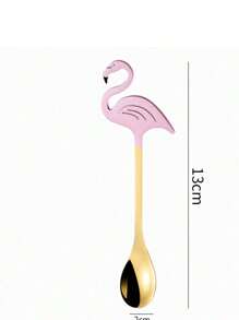 Flamingo Spoons 13cm, Coffee Spoon,Animal Spoon, Stainless Steel Dessert Coffee Stirring Spoon, Teaspoon,Milk Dessert Spoon, Coffee Stirring Spoon, Dessert Spoon, Kitchen Supplies,Cute Creative Long-Handled Juice Coffee Spoon Tableware, Kitchen Accessories
