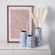 NJCHARMS 3pcs White Ceramic Vase Set, Flower Vase For Farmhouse Boho Home Decorative, Boho Vases For Kitchen, Bedroom, Office, Living Room, Bathroom, Shelf Centerpiece Table Decorations Gifts Birthday Graduation