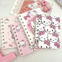 Sanrio 1pc Hello Kitty spiraal notitieboekje, cartoon thema kantoor schrijfblok, schattig ontwerp, geschikt voor school en thuisgebruik, terug naar school, spiraal notitieboekje
