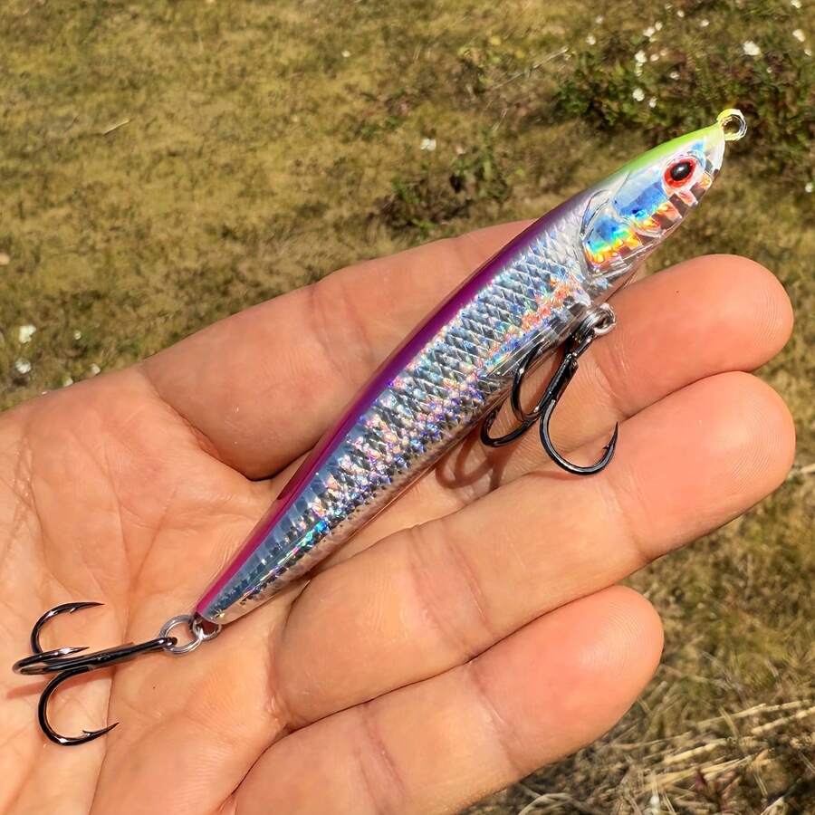 1pc Laser Projection Sinking Fishing Lure, Heavy Duty Fishing Bait - Gold - View 1