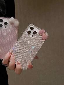 Luxury Fashion Crystal Rhinestone Framed Rhinestone Bowknot Phone Case Compatible With IPhone 16 Pro Max/15 Plus/XS Max/7