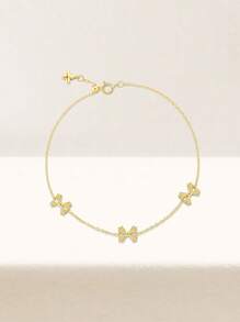 1 pièce Bracelet ajustable empilable avec nœud papillon pour femmes | Bijoux en argent sterling 925 hypoallergénique | Chaîne délicate romantique pour un port quotidien, mariage, fête | Boîte cadeau de Ramadan, bijoux fins