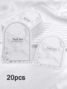20pcs Nail Art Storage Cards 12.5x8.5cm Arch Display Card False Nails Cardboard Handmade Nail Tips Portable Manicure Nail Packaging Cards - Multicolor - View 7