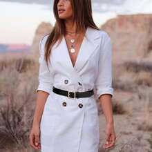 1pc Plus Size Women's PU Belt Jeans Dress Fashionable Women's Black Belt With Square Buckle