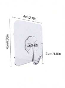 1/10 pièces Crochet adhésif transparent, support de rangement mural multifonctionnel, pour maison, pièce, mur, porte, armoire