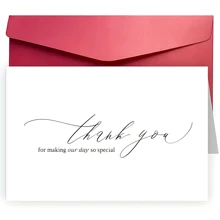 1pc Personalized Gratitude Greeting Card Wedding Card To Friends For Any Recipient - Elegant Script "Thank You For Making Our Day So Special" Blank Inside For Custom Messages Heartfelt Message Wedding Greeting Card Suitable For All Occasions ﻿ - Multicolor - View 6