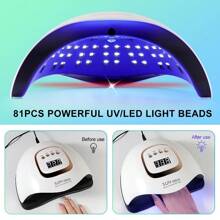Lámpara de secado de uñas LED UV profesional de 81 LED, para esmalte de uñas en gel, accesorio de arte de uñas para curar el gel de las uñas de los pies
