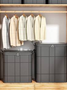 1PC 大容量衣物收纳袋 可折叠衣物收纳袋 家居用品 被子 毛毯收纳袋 大容量衣物 被子防尘袋 立体收纳袋 卧室 衣柜衣物收纳袋 易折叠 节省空间 面料最优 结实 - 黑色 - 查看 8