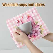 2 件复活节兔子和蜡烛厨房毛巾，柔软吸水超细纤维洗碗布，复活节兔子图案手巾，可机洗，17.7x27.5 英寸，适用于厨房烘焙、烹饪清洁和节日装饰，以及朋友礼物