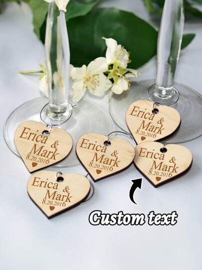 Wooden Glass Charms, Personalized Custom Name Gift Tags, Wedding Place Cards, Table Name Card, Wedding Favors,(Heart,Circle,Pentagon,Rectangle,Square),Multi-Functional,Adjustable, Ornamental,Reusable,Exquisite,Adorable,High-Quality,Modern,Colorful,Cute,Comfortable,Stylish,Custom,Personalized,Unique,Ideal Gifts For Him,Ideal Gifts For Her,Home Refresh,Brunch-Ready,Warm Ambience,Home & Living,Customized Water Bottle & Cup Accessories