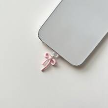 Tappi antipolvere, nuovi arrivi primaverili, nei colori azzurro chiaro, viola, giallo chiaro, bianco, arancione, verde chiaro, con fiocco rosa, compatibili con Lightning Apple, porte di ricarica Type-C e Android