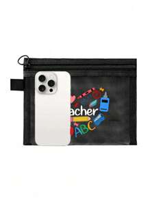 Borsa cosmetica in rete con motivo a cavo di dati, design a motivo di caricatore, borsa portatile da viaggio con cuscinetto d'aria rosso per immagazzinaggio, borsa trucchi, borsa per prodotti per la cura della pelle, elementi essenziali da viaggio, articoli per il dormitorio, regali per la sposa, regali per la mamma, regali di compleanno, regali per amici e insegnanti, immagazzinaggio in bagno, immagazzinaggio gioielli, borsa per oli per le labbra e cosmetici.