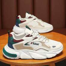 Nouveaux chaussures de sport respirantes coréennes pour hommes au printemps, chaussures épaisses et imposantes à semelles épaisses, chaussures de sport décontractées pour hommes.