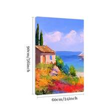1 Pc Framed Vintage Wildflower Landscape Wall Art Canvas Poster Painting Wall Decor for Bedroom Living Room
