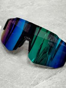 1pc Fashion Versatile Slimming Glasses, Unisex High Aesthetic Value Colorful Large Frame Eyeglasses