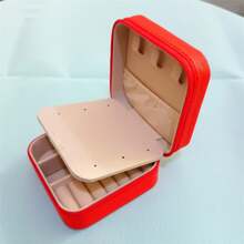 xianggenina Portable Travel Jewelry Box With Mirror, Earrings, Necklace, Ring Storage Anti-Oxidation Jewelry Box