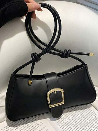 1 件复古腋下包，新款锁扣单肩斜跨包，时尚女士手提包