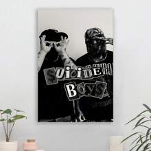 Framed 1pc "Suicide Boys" Hip Hop Album Cover Canvas Poster - Stylish Black & White Wall Art, Print With Bold Graphic Design For Living Room, Bedroom, Office Decor  High Quality Canvas - Framed - View 1