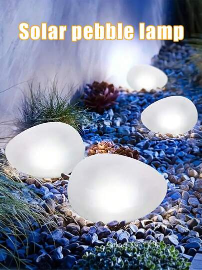 Outdoor Solar Pebble Lights, Solar Atmosphere Decorative Landscape Lights, IP44 Waterproof, Suitable For Courtyards, Villas, Gardens, Weddings, Parties, Pathways, And Festival Decorative Lighting.
