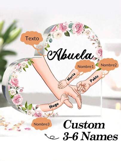 1 peça de presente de aniversário para mãe, presente para mãe de filha e filho, adequado para aniversário, Dia das Mães, Ação de Graças, presente personalizado para o Dia das Mães, placa de acrílico personalizada, placa de acrílico personalizada para mãe ornamental, à prova d'água, requintada, elegante, contraída, moderna, colorida e personalizada, personalizada, única, presentes ideais para ele, ela, pai, mãe, família, amigos para o Dia das Mães, para aniversários, para o Dia das Crianças, para formatura, para casamentos, para sala de jantar de inauguração, sala de estar, decoração para o Dia dos Namorados, vida de verão lenta