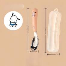 Cuchara para comida de bebé de acero inoxidable 304 con diseño de personajes de dibujos animados , cubierto de bebé