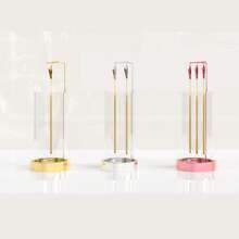 香炉烟灰收集器 - 倒置玻璃香炉，适用于香棒，反向倒置防灰无杂乱香棒架，现代金属垂直香炉，适用于房间装饰