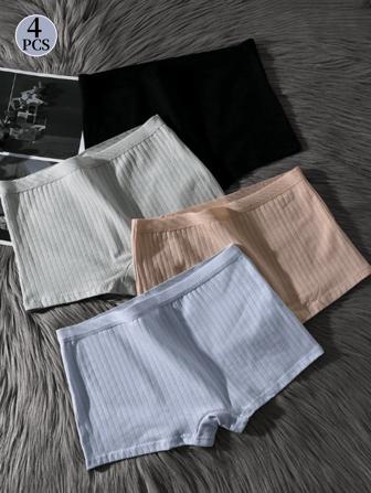 4 件装女式高腰加大码三角裤