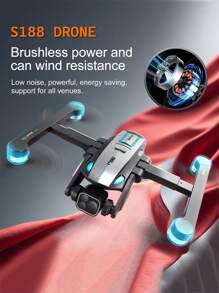 The S188 High - Configuration Remote - Controlled Drone Is Equipped With High - Definition Aerial Dual Cameras, Which Can Be Electrically Adjusted By 180°. It Is Equipped With A Brushless Motor. It Is A Uniquely Shaped, Foldable Quad - Axis Aircraft With An Altitude - Holding Function. It Can Take Off And Land With One Key.