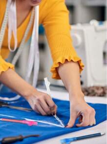 3入組/包縫紉布水溶性鉛筆裁縫標記粉筆刷帽子 DIY 縫紉裁縫工藝工具家用 - 彩色 - 查看 2