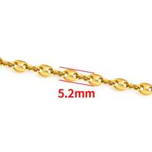 1m/39.37 pulgadas Cadena de grano de café de acero inoxidable de alta calidad de color dorado, cadena de nariz de cerdo, adecuada para hacer joyas DIY, collares, pulseras, cadenas de bolsos, hallazgos de ropa y accesorios