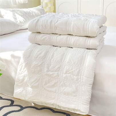 1 件轻质棉被，纯色简约雪纺夏季被子，适合春夏季