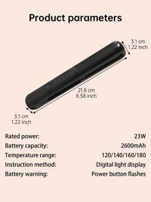 便攜式無線小型燙直捲髮棒，USB可充電式捲髮燙髮器，旅行造型工具 - 彩色 - 查看 12