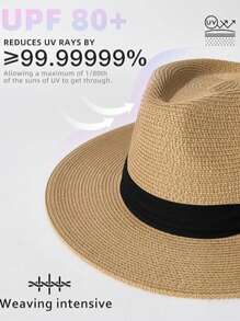 Women's Men's Wide Brim Straw Panama Hats, Fedora, Summer Beach Sun Hats, UPF Women's Straw Hats