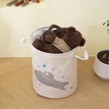 1pc Cartoon Spacecraft Pattern Foldable Storage Basket, Waterproof Laundry Hamper For Living Room/Bedroom - Multicolor - View 6