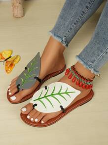 Women's Fashion Simple Stylish Casual 2024 Summer Thong Sandals