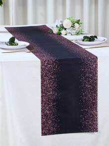 1pc Black Pink Table Runner, Polyester Table Runner Pink Powder Crumb Pattern Tablecloth, Perfect For Birthday Wedding Party Home Tablecloth Decorations, Kitchen Table Covers Decor, Festival Event Dining Room Table Ornaments, Party Favor