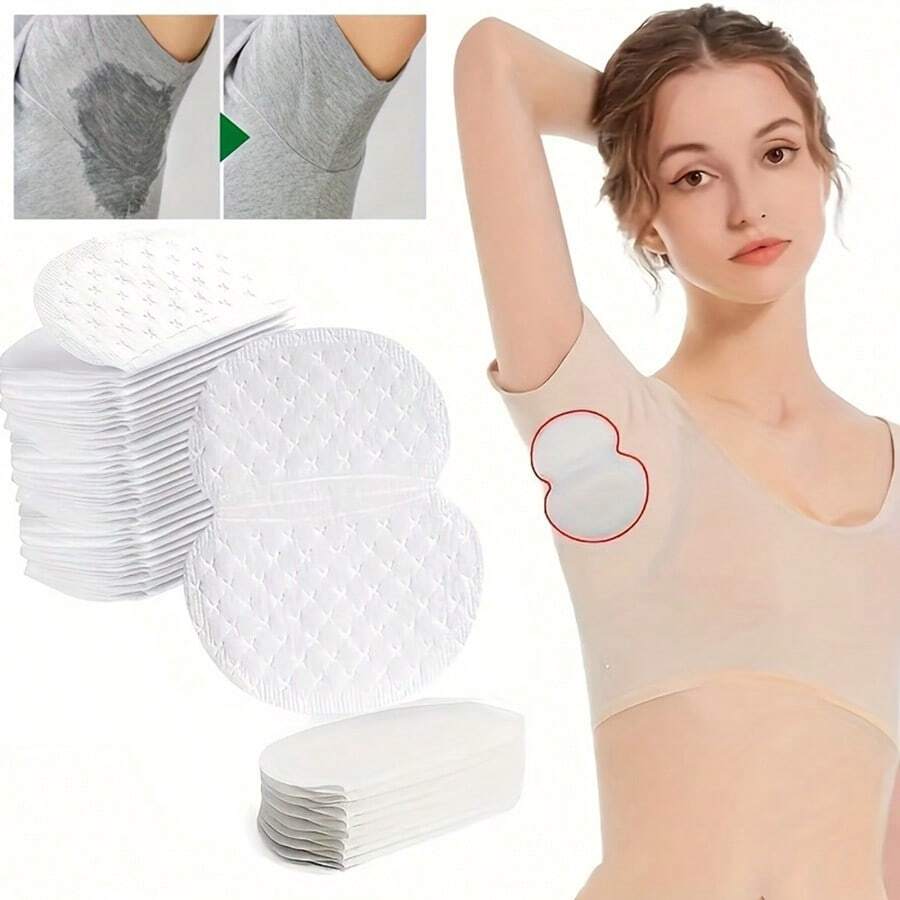 50pcs/Pack Quick Absorbing Disposable Underarm Sweat Pads, Breathable Invisible Antiperspirant Pad For Summer, Suitable For Camping And Hiking