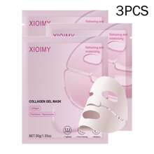 Xioimy 1 件/3 件/5 件/10 件胶原蛋白凝胶面膜，富含胶原蛋白，保湿效果极佳，适合所有肤质，保湿紧致，胶原蛋白面膜 - 淺粉色 - 查看 10