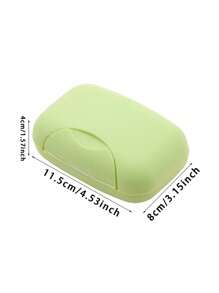 صندوق صابون محمول للسفر - مقاوم للماء، قابل للقفل، وحامل صابون مدمج مع غطاء - صحن صابون بلاستيكي أحادي اللون للحمام والضروريات السفرية، ديكور المنزل والحمام، ديكور الخريف، عودة إلى المدرسة