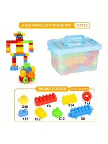 100pcs/150pcs/200pcs/300pcs/440pcs Colorful Building Blocks Set, Educational Assembly Blocks, Medium-Sized DIY Interlocking Bricks (Random Colors), Creative And Imaginative Puzzle Toys, Birthday/Halloween/Christmas/Thanksgiving/Easter Gifts - Multicolor - View 17