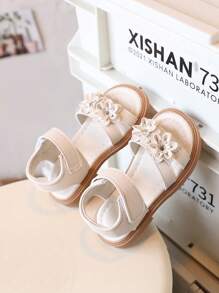 Girls White Flower Sandals Children Summer Toddler Flat Sandals