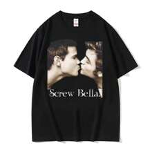 Screw Bella Retro T Shirt Twilight Funny Meme T-Shirts Men Women Harajuku Fashion Casual Oversized Cotton T-Shirt Streetwear - Black - View 1