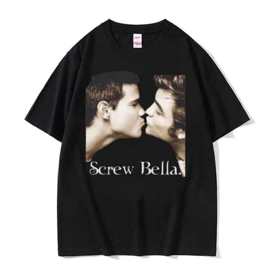 Screw Bella Retro T Shirt Twilight Funny Meme T-Shirts Men Women Harajuku Fashion Casual Oversized Cotton T-Shirt Streetwear - Black - View 1
