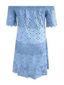 2025 Wiosna/Lato Koktajl Party Koronka Patchwork Moda Elegancka Sukienka z odkrytymi ramionami, Formalny Strój Imprezowy, Suknia Gościa Weselnego