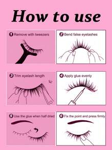 7 对拉长眼部、5D 浓密、卷曲蓬松的假睫毛