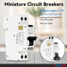 CILIA Interruttore differenziale CILIA 4 pezzi, 1 modulo, connessione DIN (universale per qualsiasi quadro elettrico commerciale), 1P+N, 6,0 KA, 30 MA, 230 Vac, tipo AC, curva di intervento C