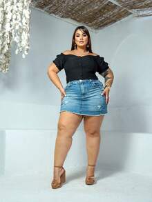 Plus Size Blouses - Negro - Ver 6