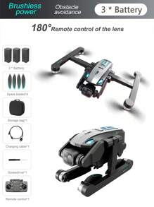 The S188 High - Configuration Remote - Controlled Drone Is Equipped With High - Definition Aerial Dual Cameras, Which Can Be Electrically Adjusted By 180°. It Is Equipped With A Brushless Motor. It Is A Uniquely Shaped, Foldable Quad - Axis Aircraft With An Altitude - Holding Function. It Can Take Off And Land With One Key.