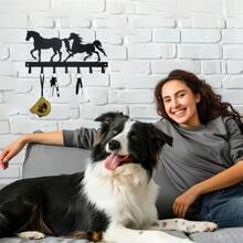 CIF BUY 1 pièce Crochet mural Double Cheval - porte-clés en métal et support multifonction pour manteaux, chapeaux, sacs - idéal pour les salons, les couloirs, les bureaux - Décoration saisonnière pour Noël, Halloween, Pâques, Nouvel An